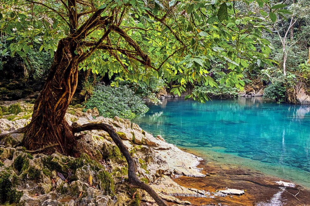 Lenin Stream is famous for its turquoise-blue water